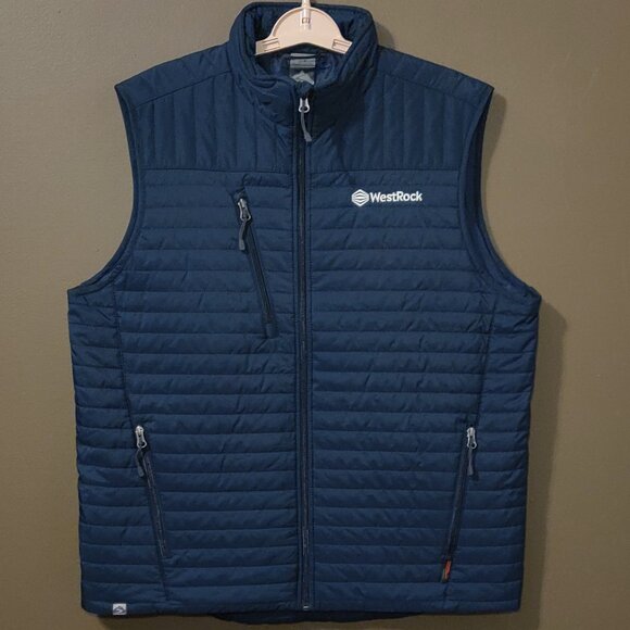 Storm Creek Men's Front Runner Vest Navy Blue Quilted Puffer Insulated L… - Picture 1 of 7